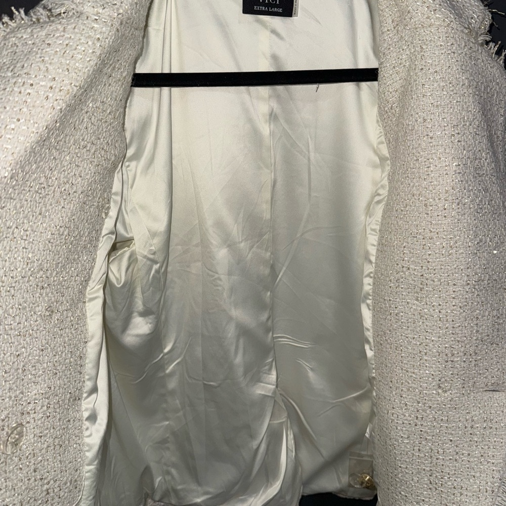 Vici Cream Double-Breasted Tweed Jacket - Picture 9 of 12